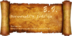 Borovnyák Izóra névjegykártya